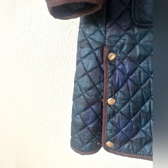 Ralph Lauren Navy and Brown Quilted Puffer Coat - Picture 7 of 13